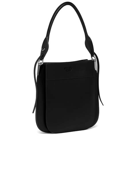 prada margit shoulder black|Prada Margit leather hobo shoulder bag.